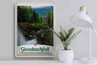 Blechschild Reise 30x40cm Gießbachfall Wald Wasserfall Natur