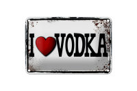 Blechschild Alkohol 18x12cm i love Vodka Wanddeko