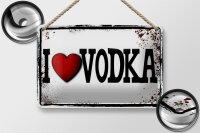 Blechschild Alkohol 18x12cm i love Vodka Wanddeko