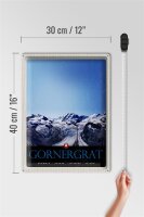 Blechschild Reise 30x40cm Gornergrat Schweiz Gebirge Winterzeit