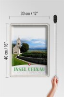 Blechschild Reise 30x40cm Insel Ufenau Schweiz Kirche Wiese See