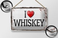 Blechschild Alkohol 18x12cm i love Whiskey Wanddeko
