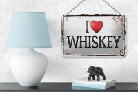 Blechschild Alkohol 18x12cm i love Whiskey Wanddeko