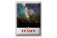Blechschild Reise 30x40cm Kössen Österreich Himmel Sterne Abend