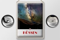 Blechschild Reise 30x40cm Kössen Österreich Himmel Sterne Abend