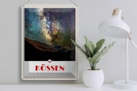 Blechschild Reise 30x40cm Kössen Österreich Himmel Sterne Abend