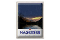 Blechschild Reise 30x40cm Hagersee Österreich Europa See Wald