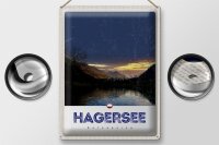 Blechschild Reise 30x40cm Hagersee Österreich Europa See Wald