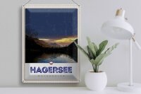 Blechschild Reise 30x40cm Hagersee Österreich Europa See Wald