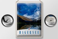 Blechschild Reise 30x40cm Hagersee Österreich Europa Natur Wald