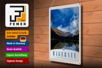 Blechschild Reise 30x40cm Hagersee Österreich Europa Natur Wald