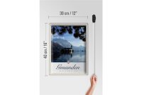 Blechschild Reise 30x40cm Gmunden Österreich Kirche Gebirge Natur