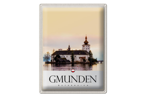 Blechschild Reise 30x40cm Gmunden Österreich Gmunden See Urlaub