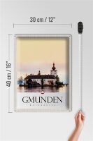 Blechschild Reise 30x40cm Gmunden Österreich Gmunden See Urlaub