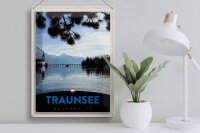 Blechschild Reise 30x40cm Traunsee Österreich  Natur Gebirge