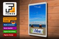 Blechschild Reise 30x40cm Ostsee Küste Strand Urlaub