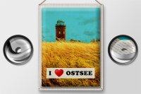 Blechschild Reise 30x40cm Ostsee Turm Natur Weide Urlaub Himmel