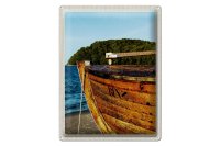 Blechschild Reise 30x40cm Binz Strand Meer Holzboot