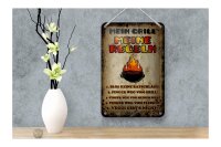 Blechschild Spruch 12x18cm Mein Grill meine Regeln Fleisch