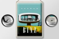 Blechschild Reise 30x40cm Seebad Binz Deutschland Glashaus