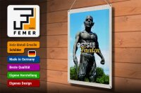 Blechschild Reise 30x40cm Ostsee Deutschland Piraten Skulptur