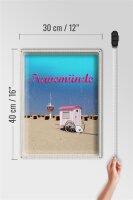 Blechschild Reise 30x40cm Travemünde Strand Rettungsturm