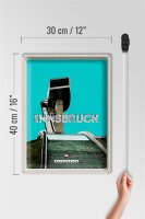 Blechschild Reise 30x40cm Innsbruck Österreich Aussicht Urlaub
