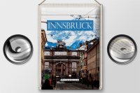 Blechschild Reise 30x40cm Innsbruck Österreich Aussicht Stadt