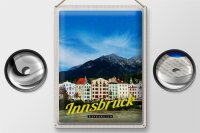 Blechschild Reise 30x40cm Innsbruck Gebirge Natur Aussicht Stadt