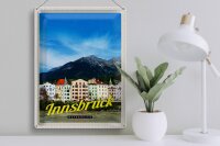 Blechschild Reise 30x40cm Innsbruck Gebirge Natur Aussicht Stadt