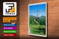 Blechschild Reise 30x40cm Kärnten Österreich Gondel Urlaub Natur