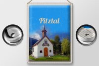 Blechschild Reise 30x40cm Pitztal Kirche Österreich Natur Urlaub