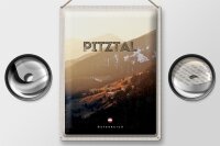 Blechschild Reise 30x40cm Pitztal Gebirge Schnee Natur Urlaub
