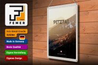 Blechschild Reise 30x40cm Pitztal Gebirge Schnee Natur Urlaub