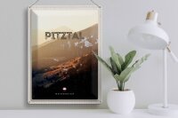 Blechschild Reise 30x40cm Pitztal Gebirge Schnee Natur Urlaub