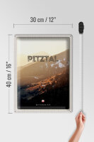 Blechschild Reise 30x40cm Pitztal Gebirge Schnee Natur Urlaub