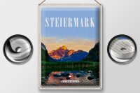 Blechschild Reise 30x40cm Steiermark Österreich Urlaub See Natur