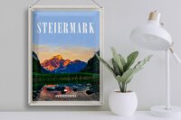 Blechschild Reise 30x40cm Steiermark Österreich Urlaub See Natur