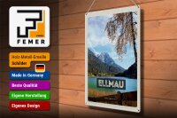 Blechschild Reise 30x40cm Ellmau Österreich Berge See Natur