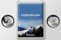Blechschild Reise 30x40cm Fieberbrunn Österreich Winter Ski