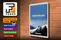 Blechschild Reise 30x40cm Fieberbrunn Österreich Winter Ski