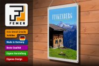 Blechschild Reise 30x40cm Finkenberg Natur Haus Berg wandern