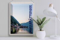Blechschild Reise 30x40cm Blick auf Hallstättersee Österreich