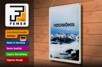 Blechschild Reise 30x40cm Ausblick auf Hochkönig Berge Winter