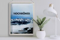Blechschild Reise 30x40cm Ausblick auf Hochkönig Berge Winter