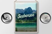 Blechschild Reise 30x40cm Seebensee Österreich Wälder Natur See