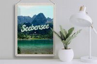 Blechschild Reise 30x40cm Seebensee Österreich Wälder Natur See