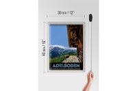 Blechschild Reise 30x40cm Adelboden Schweiz Aussicht auf Gebirge
