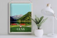Blechschild Reise 30x40cm Grän Österreich rote Bank Wälder Natur
