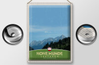 Blechschild Reise 30x40cm Hohe Munde Leutasch Wälder Österreich